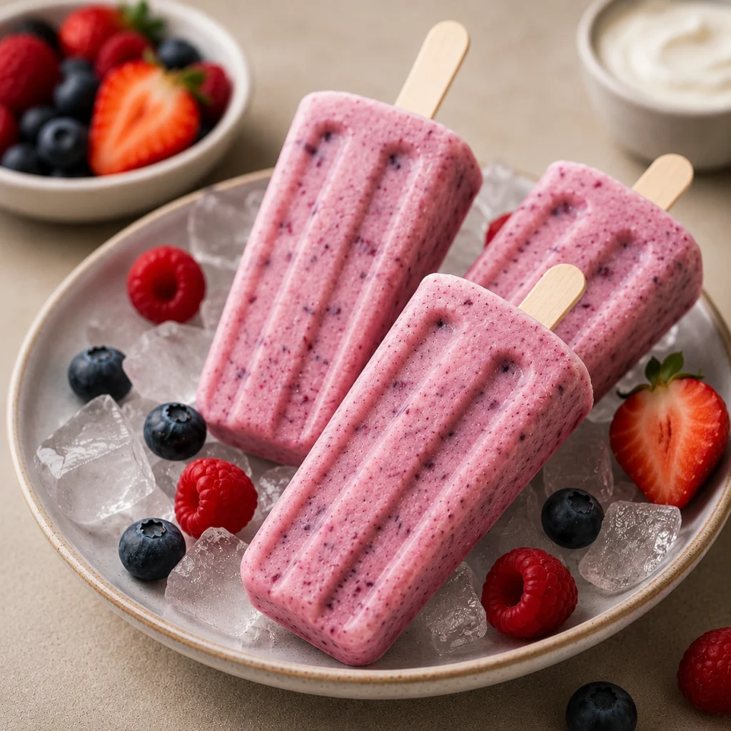 Berry Yogurt Popsicles
